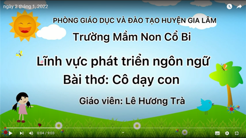 Thơ: Cô dạy - MGB